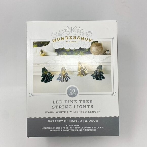 Target 8' Christmas Pine Tree 10 LED Battery Operated String Light Wondershop™ - Picture 1 of 7